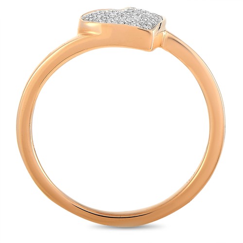 14K Rose Gold 0.09 ct Diamond Heart Ring - Picture 2 of 5