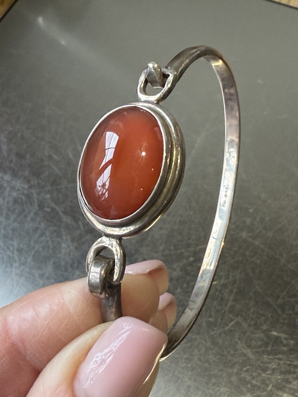 925 Solid Sterling Silver Cuff Bangle Bracelet Ov… - image 2