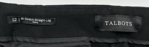 5 TALBOTS DRESS PANTS (2) NAVY BLUE, BROWN, (2) BLACK CURVY STRETCH ETC SIZE 12 - Picture 16 of 24