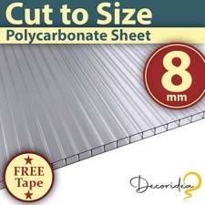 8mm Polycarbonate Roofing Sheets - Cut to Size - Various Colour