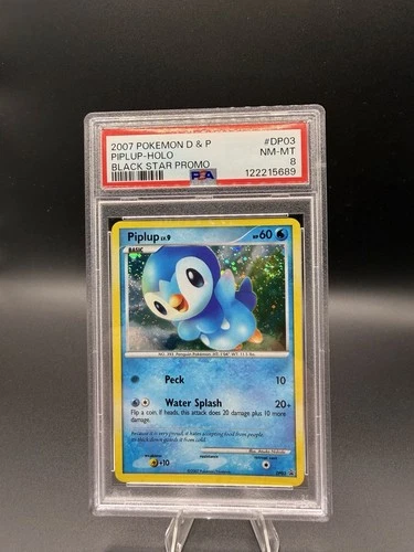 PSA 8 Piplup DP03 Diamond and Pearl Holo Black Star Promo ULTRA RARE