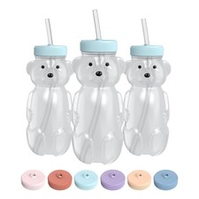 Honey Bear Straw Cup for Babies, 8-oz Honey Bear Cup with Lid, 3-Pack Therapy...