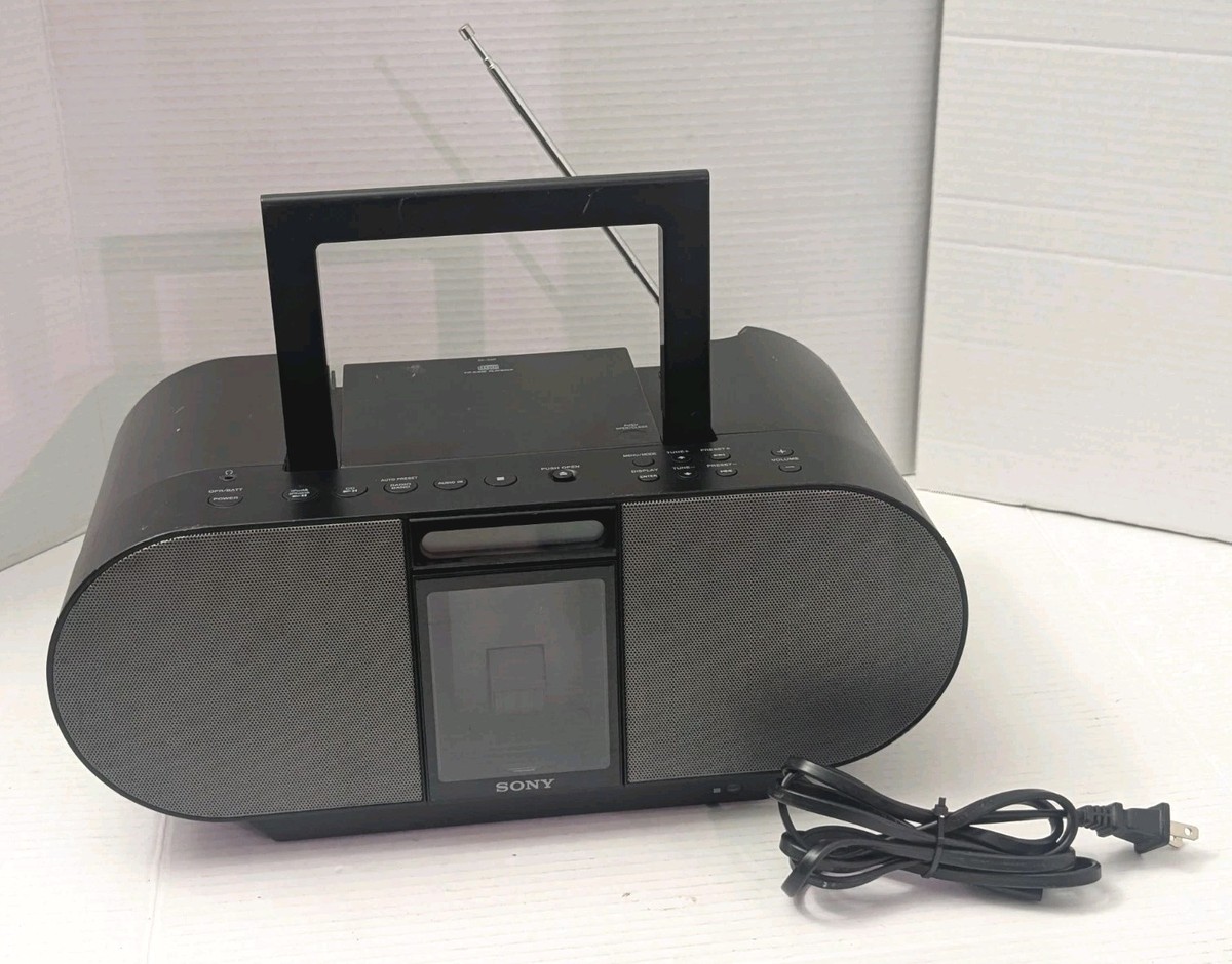Sony ZS-S4iP Boombox CD-RW Playback AM/FM Radio iPod Dock Works
