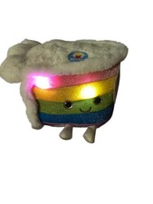 FAO Schwarz Glow Brights Rainbow Birthday Cake Plush With Lights and Sound