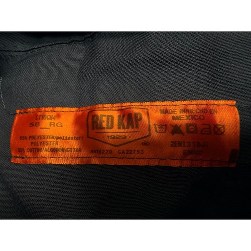 VTG Red Kap 1990s Gray Workwear Coveralls 58RG Brass YKK Zip Orange Label - Picture 5 of 5