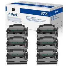 6Pack CF287X 87X Black Toner Compatible with HP LaserJet Enterprise M506dn M527