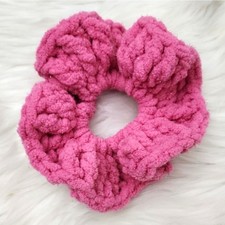 Handmade Large Crocheted Textured Large Scrunchie Ponytail Holder Hair Tie - New