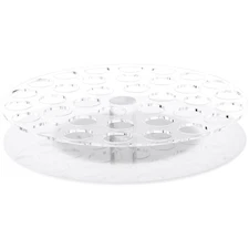 Plymor Clear/White Acrylic Revolving Display for 36 Lipstick Tubes, 2" H x 9" W