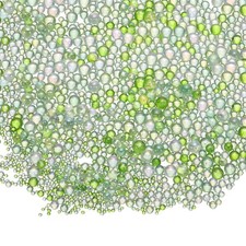 Iridescent Tiny Glass Bubble Beads,  0.4-3mm 20g No Hole, Round, Green,2pcs