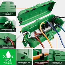 RESTMO Outdoor Waterproof Box IP54 Weatherproof Boxes for Power Strip