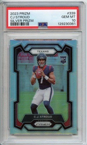 2023 Panini Prizm C.J. STROUD #339 Rookie SILVER PRIZM PSA 10 GEM MINT Texans