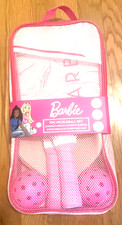 Barbie Mattel 7 Pieces Pickleball Set with 2 Wood Paddles and Carry Bag Pink