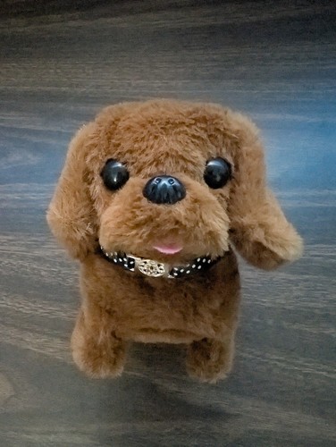 Realistic Electronic Robot Dog Soft Fur Walking Barking Wagging Puppy For Kids