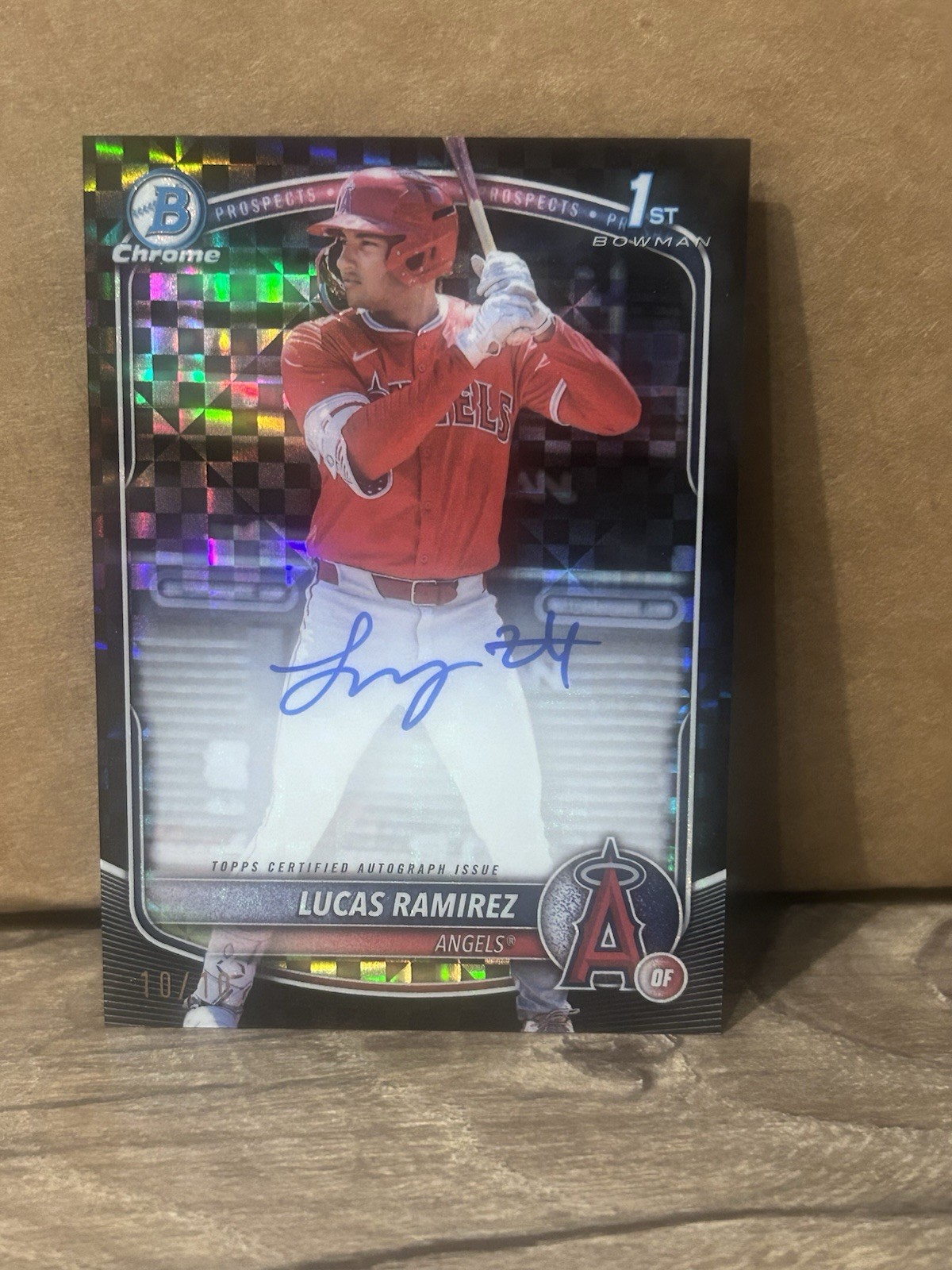 2025 Lucas Ramirez 1st Bowman Chrome Prospect Auto Black X-fractor 10/10 Angels