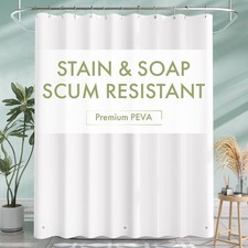 Extra Long Shower Curtain Liner, White Shower Curtain Liner 84 Inches Long, 72X8