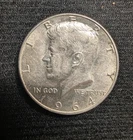 1964 D Kennedy Half Dollar 90% Silver, Very Fine