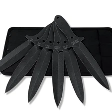The Black Sword: 10.23" Throwing Spikes with Sheath, 0.236" Thick Black Serie...