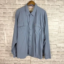 SIMMS Light Dusty Blue Polyester Long Sleeve Vented Button Up Fishing Shirt 2XL