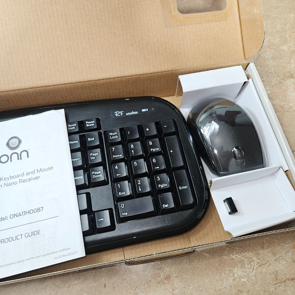 onn. Wireless Keyboard and Mouse Combo, 5-Button Mouse, Nano Receiver dongle - Image 3 of 4