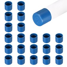50Pcs Plastic Pipe Terminal Caps, Round Cap for OD 0.63" Pipe, Blue