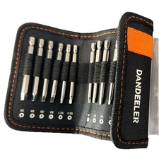 Dandeeler 12 Piece Square Bit Set 3” Long, S2 Steel With Tool Bag