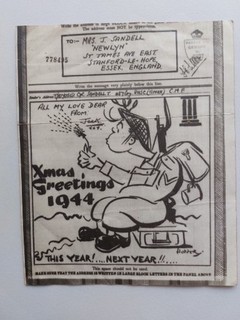 WW2 Airgraph Military Mail Christmas Greetings 1944