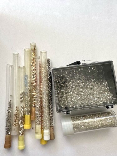 Lotto misto perle oro e argento trasparenti vintage 4 once misura da 1 a 3 mm - Foto 7 di 7