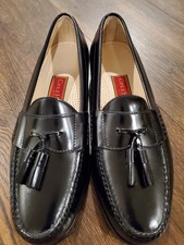 New Cole Haan black leather mens slip on tassel loafer dress shoes sz 10.5 C