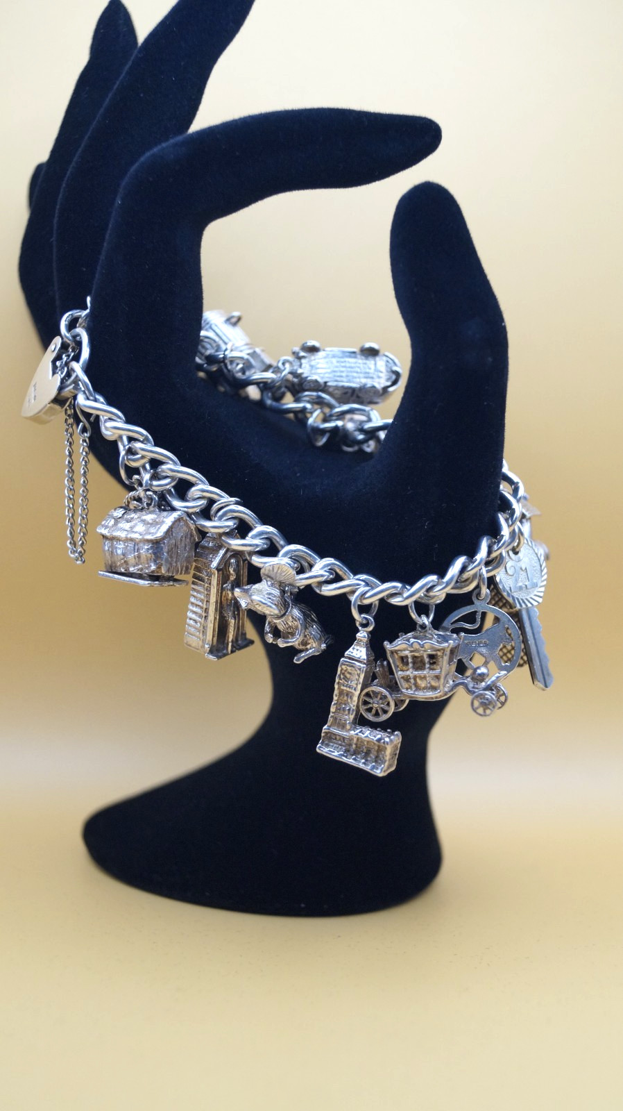 Solid Sterling Silver Charm Bracelet 21 Birthday … - image 1