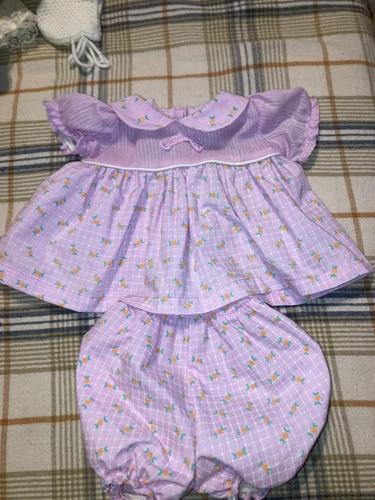 Vintage Cabbage Patch Kids/Doll Clothes HTF Purple Cotton Dress (119)