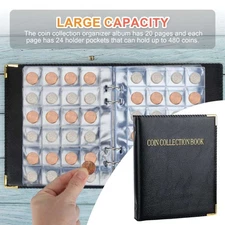 480 Pockets Coin Collection Holder Album Book for Collector Storage Display Case