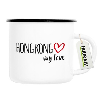Emaille Tasse Hong Kong my love Geschenkidee Hong Kong Geschenk Präsent Mitbring