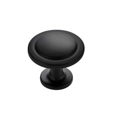 Matte Black Round Cabinet Knobs - 1-1/4 Inch, 30 Pack, Durable Zinc Alloy