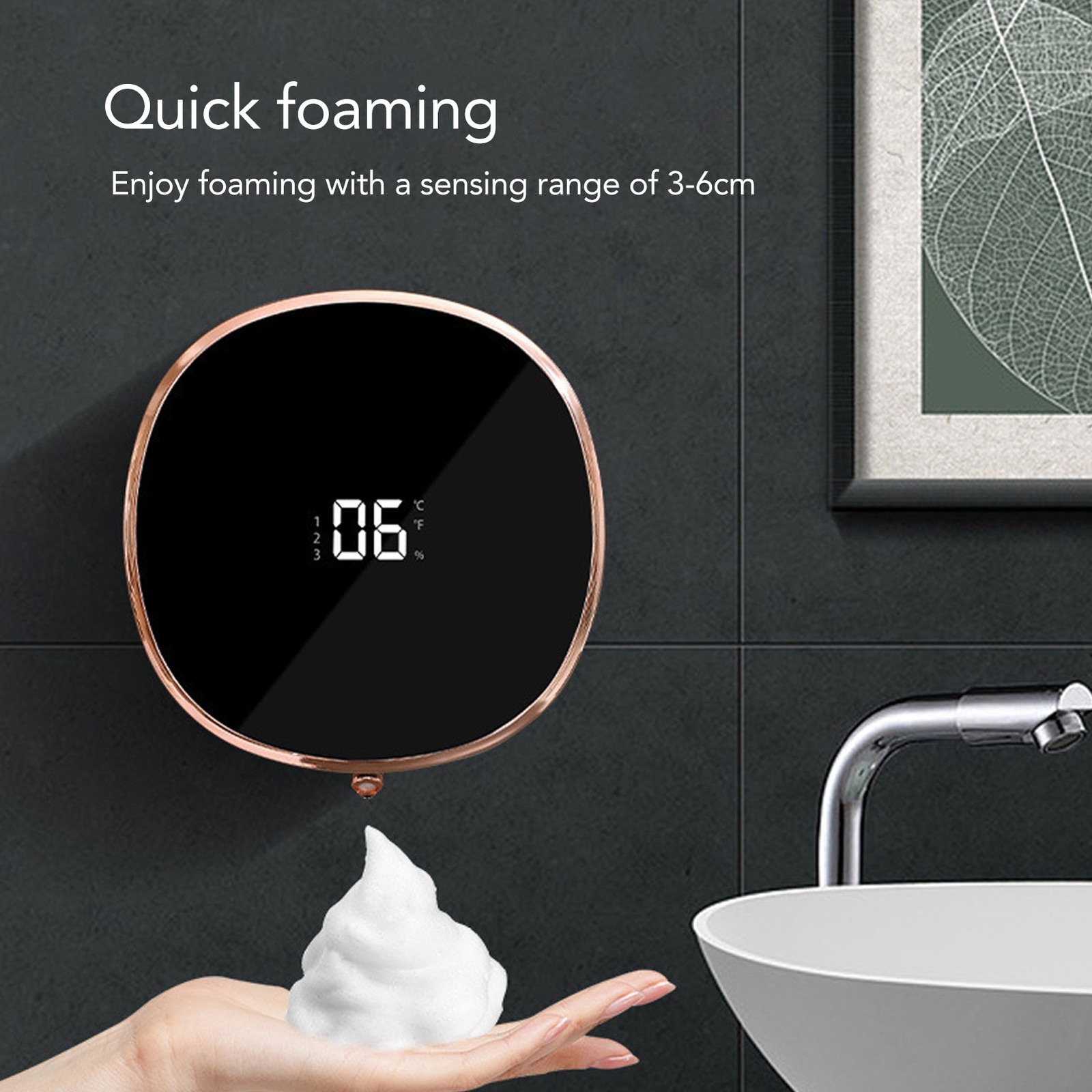 Automatic Soap Dispenser Wall Mounted Fast Foaming Infrared Induction Hand Soap