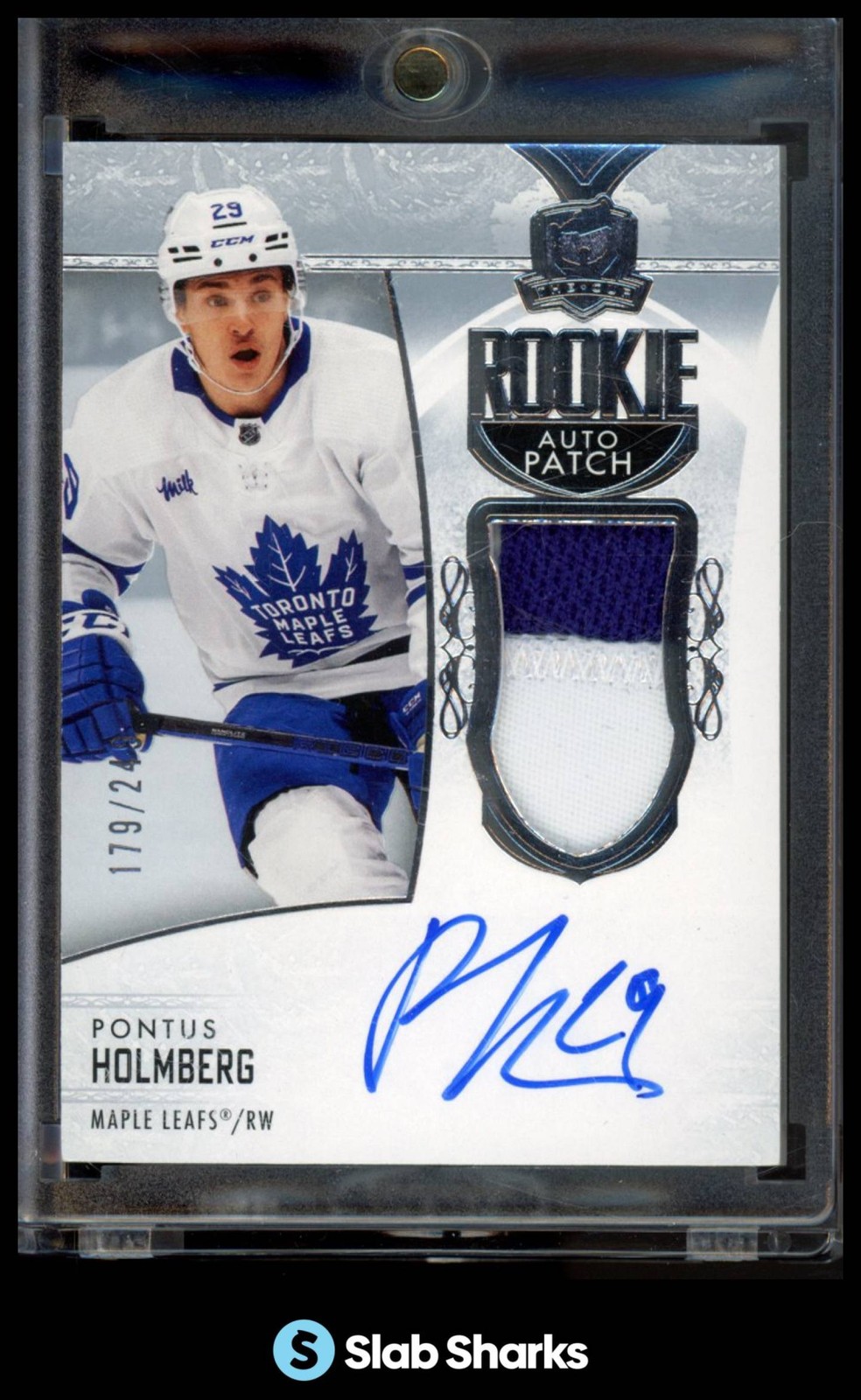 2022 UPPER DECK THE CUP #192 PONTUS HOLMBERG ROOKIE PATCH AUTO RC /249