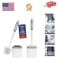 Toilet Brush, 2 Pack Toilet Brush and Holder Set Bathroom Accessories, Toilet...