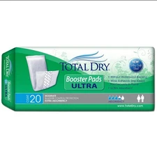 TotalDry Ultra Booster Incontinence Pads for Women & Men, Extra-Absorbent