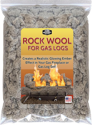 Rock Wool for Gas Logs   6 Oz | Glowing Embers Effect for Gas Fireplace and Gas