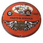 Vintage Harley Davidson Motorcycles Sign - Snoopy Porcelain Gas Pump Sign