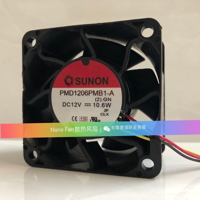 1 PCS    Fan  PMD1206PMB1-A  DC12V 10.6W 6CM 6038  3  wire  Cooling fan #F9