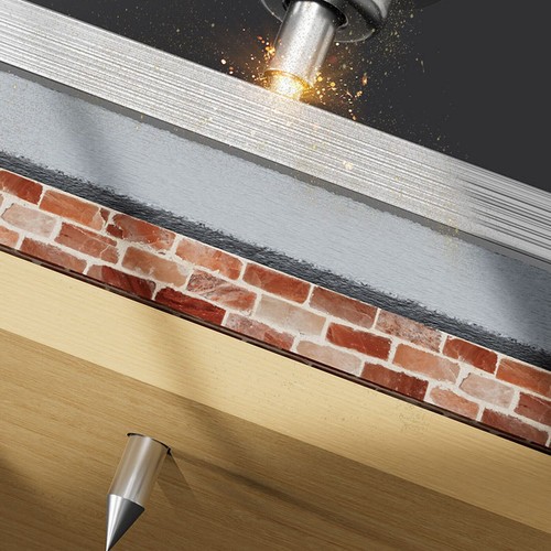 US Cordless Mini Nail Gun Pistola Portatile Acciaio Chiodo Strumento di Fissaggio a Parete - Foto 10 di 12