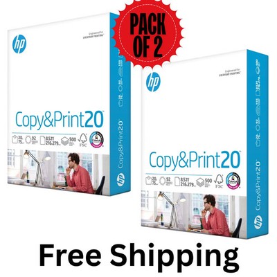 2 Pack HP Copy & Print20 Paper 20lb 8.5x11 Copy Printer Paper 1 Ream 500 Sheets