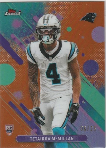 2025 Topps Finest Football Orange Refractor Tetairoa McMillan #23