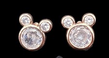 Disney Mickey Mouse Crystal Rose gold-tone Stud Earrings New