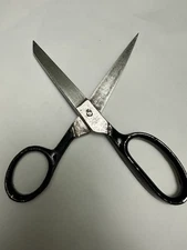 Vintage Hot Drop Forget Steel 511 C 6" Scissors Shears Black Handles Italy