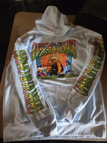 Cheech & Chong Hoodie Mens Large Powder Blue Concert Exclusive NEW - Picture 1 of 9