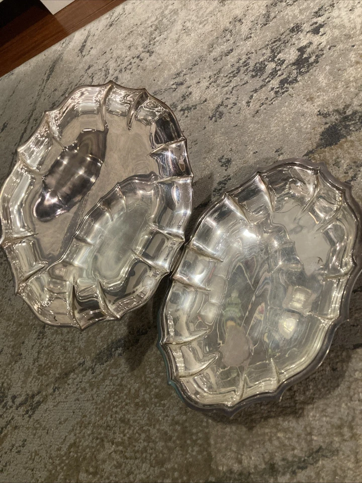 Винтажная посеребренная деревянная ручка CHIPPENDALE Silent Butler CRUMB 657 - Изображение 3 из 4