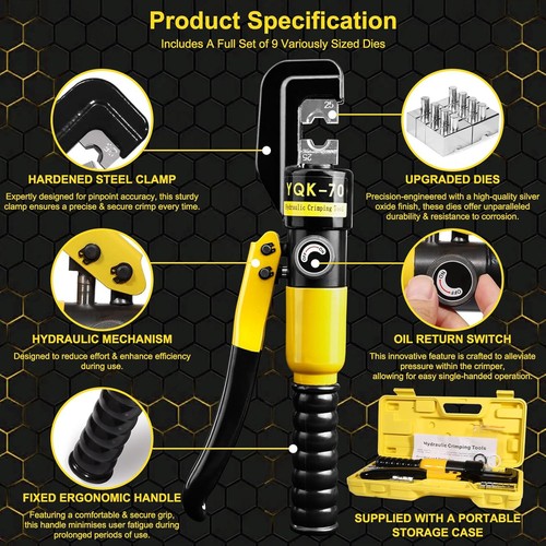 Hydraulic Crimping Tool and Cable Cutter Lug Crimper 10 US... - Bild 5 von 8