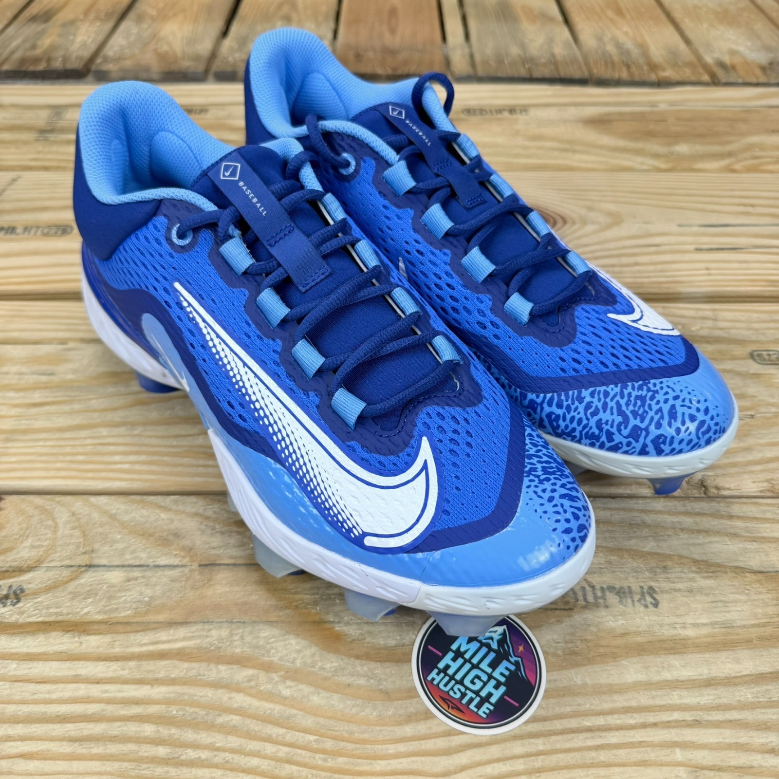 Nike Alpha Huarache Elite 4 Low MCS Baseball Cleats Men 9.5 Blue DX6962-416 New