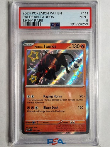 Paldean Tauros graded PSA 9 for sale on eBay